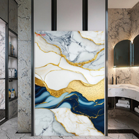 Panneau mural en PVC de style moderne Panneau décoratif résistant au feu et à l'eau Feuille de marbre UV Prix d'usine pour usage domestique Fabriqué