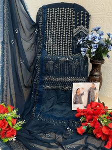 ชุดสูทปากีสถานสำหรับผู้หญิงชุดสูทสำหรับงานแต่งในโอกาสพิเศษงานปักลาย - Product Image 6