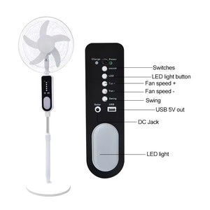 Ventilateur de support rechargeable 12V DC Ventilateur électrique à batterie solaire Enduatrial <span class=keywords><strong>Euronet</strong></span> Ventilateur solaire DC - Product Image 2