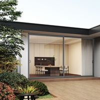 Portes coulissantes en verre trempé à double vitrage en profilé d'aluminium de haute qualité de style australien pour villa moderne de luxe