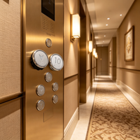 Bouton poussoir d'ascenseur rond chromé avec symbole personnalisé en braille, bouton d'appel d'ascenseur, pièces détachées d'ascenseur OEM ODM