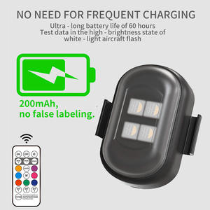 Incarnation Cass QTD-2510131 Universell Passende Auto- & Motorrad-LED-Blitzleuchte im Flugzeugstil 8 Farben Kabellos Ohne Installation - Product Image 5