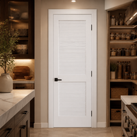 Porte intérieure pré-montée à âme pleine en bois, à 2 panneaux à persiennes, pour chambre, placard, ventilation et garde-manger
