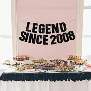 Delphinus Legend 2008 - Pancarta Negra con Purpurina para <span class=keywords><strong>Feliz</strong></span> <span class=keywords><strong>Cumpleaños</strong></span> Número 18 y Decoraciones para Fiestas de San Valentín para Niños y Niñas - Product Image 2