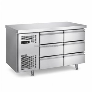 Frigorifero Congelatore Verticale Professionale in Acciaio Inossidabile con <span class=keywords><strong>4</strong></span> <span class=keywords><strong>Cassetti</strong></span> e Piano di Lavoro Sottobanco per Cucina Esterna - Product Image 4