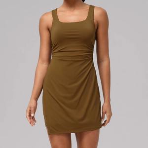 Completo Sportivo Estivo 2025 per Tennis e Golf da Donna, Blu, in Spandex/Nylon, con Stampa a Trasferimento Termico, Scollo a V, Senza Maniche, Gonna Sportiva Monopezzo - Product Image 4