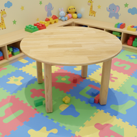 Ensemble table et chaises en bois massif pour la maternelle, mobilier de boutique pour l'éducation préscolaire, table ronde de jeu et d'apprentissage pour enfants