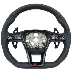 Volante de Cuero Alcantara Personalizado para <span class=keywords><strong>Audi</strong></span> RS <span class=keywords><strong>A3</strong></span> A4 A5 A6 B7 8V B9 S3 S4 S5 RS3 RS4 RS5 RS6 C7 C8 Q5 Q7 - Product Image 1