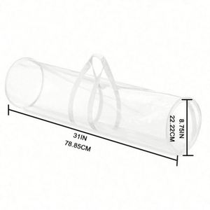 Premium Transparent Christmas Wrapping Paper Holder Durable Handles Eco-Friendly PVC Material 35L Capacity - Product Image 2