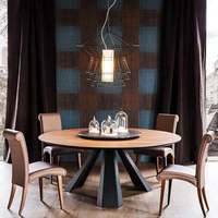 Meubles de Banquet de Restaurant d'hôtel de luxe, grande Table à manger ronde en bois avec centre rotatif