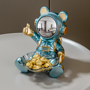 Escultura de Resina Artística Creativa, Astronauta, Hombre del Espacio, Oso, Decoración de Escritorio, Pintada a Mano, Almacenamiento de Llaves para la Entrada, para Sala de Estar - Product Image 3