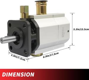 Bomba hidráulica para rajadora de leña de 11 GPM, bomba de engranajes de 2 etapas de alta/baja presión con 3000 PSI, 3600 RPM, eje estriado de aluminio de 1/8 pulgadas para rajadoras de leña - Product Image 2
