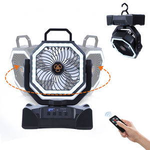 Outdoor Pedestal Fan Rechargeable Portable Standing Floor Fan High Velocity Oscillating Cordless Camping Fan with LED <b>Light</b> Remo - Product Image 3
