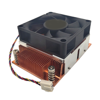 Dissipateur thermique FEZCOOL LGA2011-2U3C-1 refroidi par air, module de radiateur à ailettes en cuivre pur à dents de pelle, plaque de radiateur uniforme en cuivre pour dissipation thermique