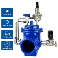 Vanne de réduction de pression à commande pilote en fonte ductile rainurée, avec joint EPDM, auto-actuée, pour la lutte contre l'incendie, personnalisable en usine
