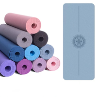 Ecológico logotipo personalizado precio bajo al por mayor Pilates Mat antideslizante Fitness ejercicio TPE Yoga Mat alta densidad grueso Extra grueso