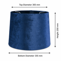 Abat-jour de lampe en velours bleu foncé 305x355x250 mm, abat-jour conique pour lampe de table, vente en gros, OEM, étiquette privée, décoration intérieure