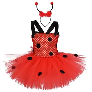 Ladybug Dress Costume for Girls with Polka Dots Tutu  