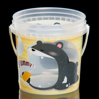 Seaux pour miel yaourt crème glacée tambour 0504 plastique PP transparent 1 à 2 litres TW seau à bonbons en plastique personnalisé denrées alimentaires