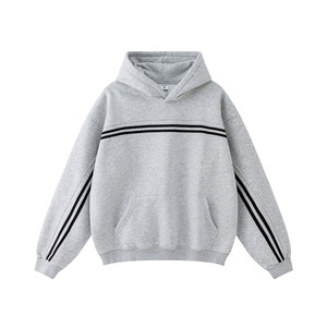 Sudadera con Capucha Deportiva a Rayas de Terciopelo Grueso de Algodón para Otoño, Marca de <span class=keywords><strong>Moda</strong></span> Urbana Europea y Americana - Product Image 3