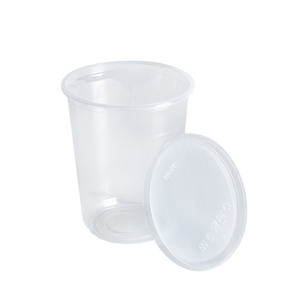 كوب دائري شفاف 32 أونصة PP مع غطاء - Product Image 2