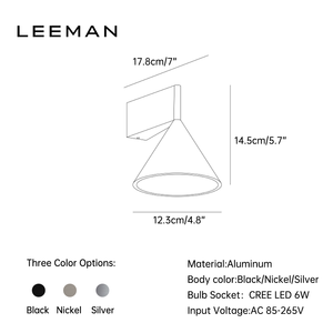 Lampada da Parete LED Moderna Minimalista, Applique in Alluminio a Cono per Camera da Letto, Hotel, Ristorante, Caffè, Corridoio, Scale - Product Image 2