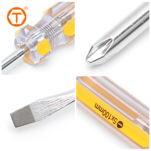 Tournevis Phillips professionnel à pointe magnétique, manche en plastique bleu transparent, tête cruciforme classique, 600 mm, pour usage domestique et industriel - Product Image 3