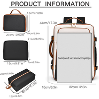Ensemble de sacs à dos pour étudiants 3 pièces, doublure en nylon imperméable, sacs à bandoulière tendance et pratiques pour adolescents, sacs d'école pour courts voyages, fermeture éclair
