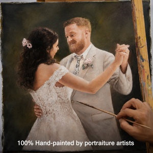 Ritratto Personalizzato Dipinto a Mano su Tela di Lino, Pittura a Olio Realistica da Foto, Arte Murale per Famiglia, Coppie, Matrimoni - Product Image 4