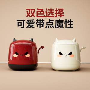 Creative Cartoon Desktop Trash Can Round Flip Top Lid Large Capacity Multi Functional Storage Bin Indoor Use Milky White - Product Image 5