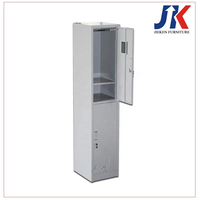 Armoire de rangement métallique à 2 portes et 2 niveaux, démontable, avec serrure à clé, idéale pour la maison, la salle de sport ou les vestiaires - Offre Spéciale