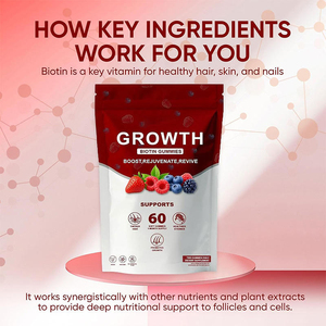 Vitaminas para el Crecimiento del Cabello, Colágeno, Biotina, Suplemento de Gomitas de Belleza para Adultos - Antioxidante y Apoyo para el Crecimiento de Uñas y Cabello - Product Image 2