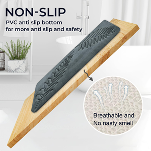 מזרן קצף חדר רחצה מחצלות אמבט ללא החלקה עבור רצפת אמבטיה עלה תבנית מים סופג אמבטיה שטיח אפור כהה 40 x60cm - Product Image 4