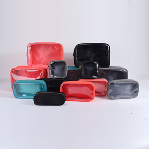 Women <strong>Men</strong> Custom Logo Design Colors Clear PVC Front Waterproof Nylon <strong>Toiletry</strong> Bag <strong>Sets</strong> Makeup Bag Cosmetic Organizer Clear Pouch - Product Image 5