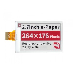 จอแสดงผล E-Ink ขนาด 2.7 นิ้ว (B) ความละเอียด 264x176 สีแดง / ดำ / ขาว, แบบ SPI, ไม่มี PCB - Product Image 5