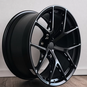 Rines Forjados Estilo FI-R <span class=keywords><strong>de</strong></span> 19 y 20 Pulgadas, 5x1143, 5x120, 5x112, Negro Brillante, para Tesla Modelo 3 Performance y Modelo Y - Product Image 1