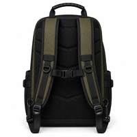 Sac à dos de sport décontracté vert olive, léger, pour raquette de pickleball, avec poche en filet pour bouteille et bretelles rembourrées
