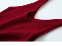 Service OEM Robe maxi en cachemire écologique à col en V et bretelles spaghetti, style vintage ajusté et évasé, sans manches, pour femmes