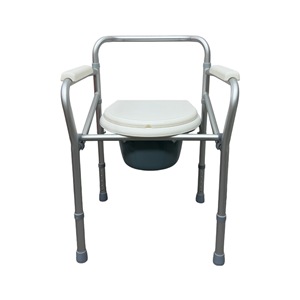 Silla de inodoro de aleación de aluminio con asiento de inodoro extraíble y reposabrazos para uso en el baño de personas mayores - Product Image 1