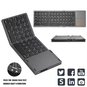 Foldable BT Keyboard With Touchpad Wireless 140mAh Rechargeable Folding Mini Keyboard For Windows Android IOS MAC