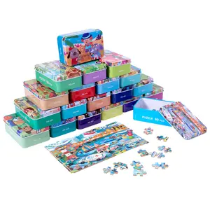 Hot Nieuwe Verschillende Stijl 60 Stuks Houten Puzzel Cartoon Puzzel Spel Voor Kinderen Kind