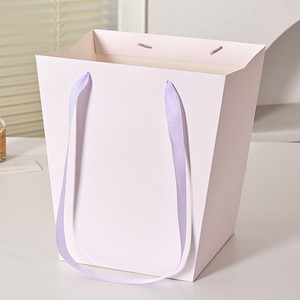 Tùy chỉnh hình thang hoa thiết kế thẻ giấy Tote hộp trắng ô liu xanh thân thiện với môi trường lớn nhỏ 3mm dập nổi - Product Image 3