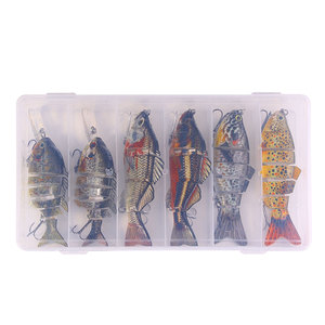 Kit de leurres de pêche multi-articulés 6 pièces/boîte, leurres de pêche réalistes pour brochet, leurres durs réalistes avec boîte de rangement - Product Image 4