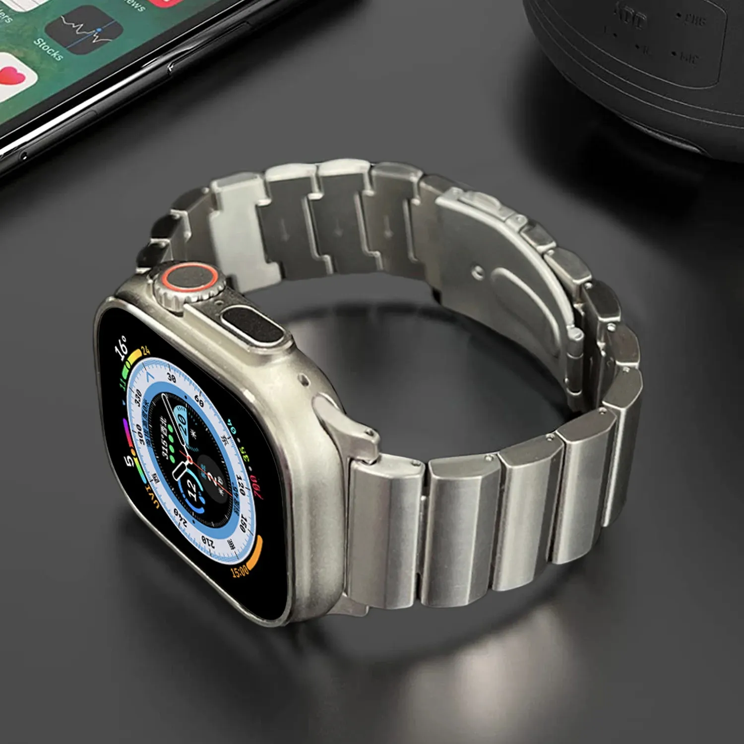 Apple Watch 밴드 용 Listensmart 티타늄 시계 밴드 49mm 45mm 44mm 42mm 울트라 시리즈 6 7 8 럭셔리 교체 금속 시계 스트랩