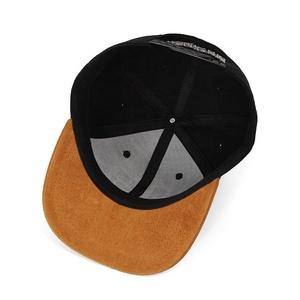 Casquette personnalisée pour hommes 6 panneaux avec broderie en 3D logo Flat Bill Baseball <span class=keywords><strong>Chamois</strong></span> Brim Snapback Sports Runner Hat Caps - Product Image 4