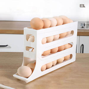 IStapromo Gifts 4 Tiers <b>Egg</b> Holder <b>Egg</b> Organizer <b>Storage</b> Container Rolling Rack Large Capacity <b>Egg</b> <b>Storage</b> Box for Home Fridge - Product Image 4
