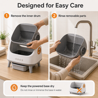 Wanto Bac à litière carré en plastique autonettoyant pour chat, toilette automatique intelligente, contrôle par application Wi-Fi, conception sans poussière, sécurité anti-pincement