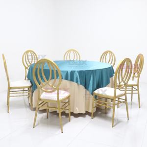 Fábrica al por mayor apilable de lujo Hotel muebles de exterior de metal dorado nupcial boda fiesta banquetes mesas y sillas para eventos - Product Image 3