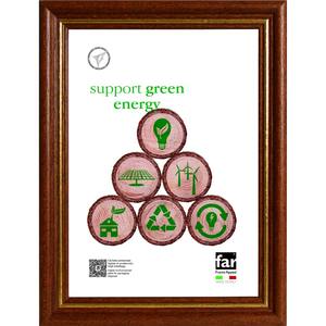 Cadre PIEMONT en bois et Crylex Noyer/Doré 20x30cm - Product Image 1