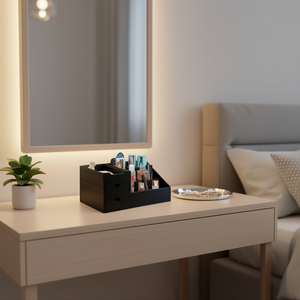 Organisateur de cosmétiques HanRen en bois, 6-10L, boîte de rangement moderne pour maquillage, écologique - Product Image 2